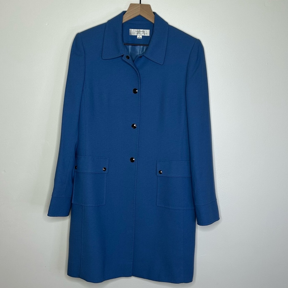 Tahari Arthur S Levine blue pea coat size 8